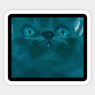 Cool cute crazy cat nose Sticker